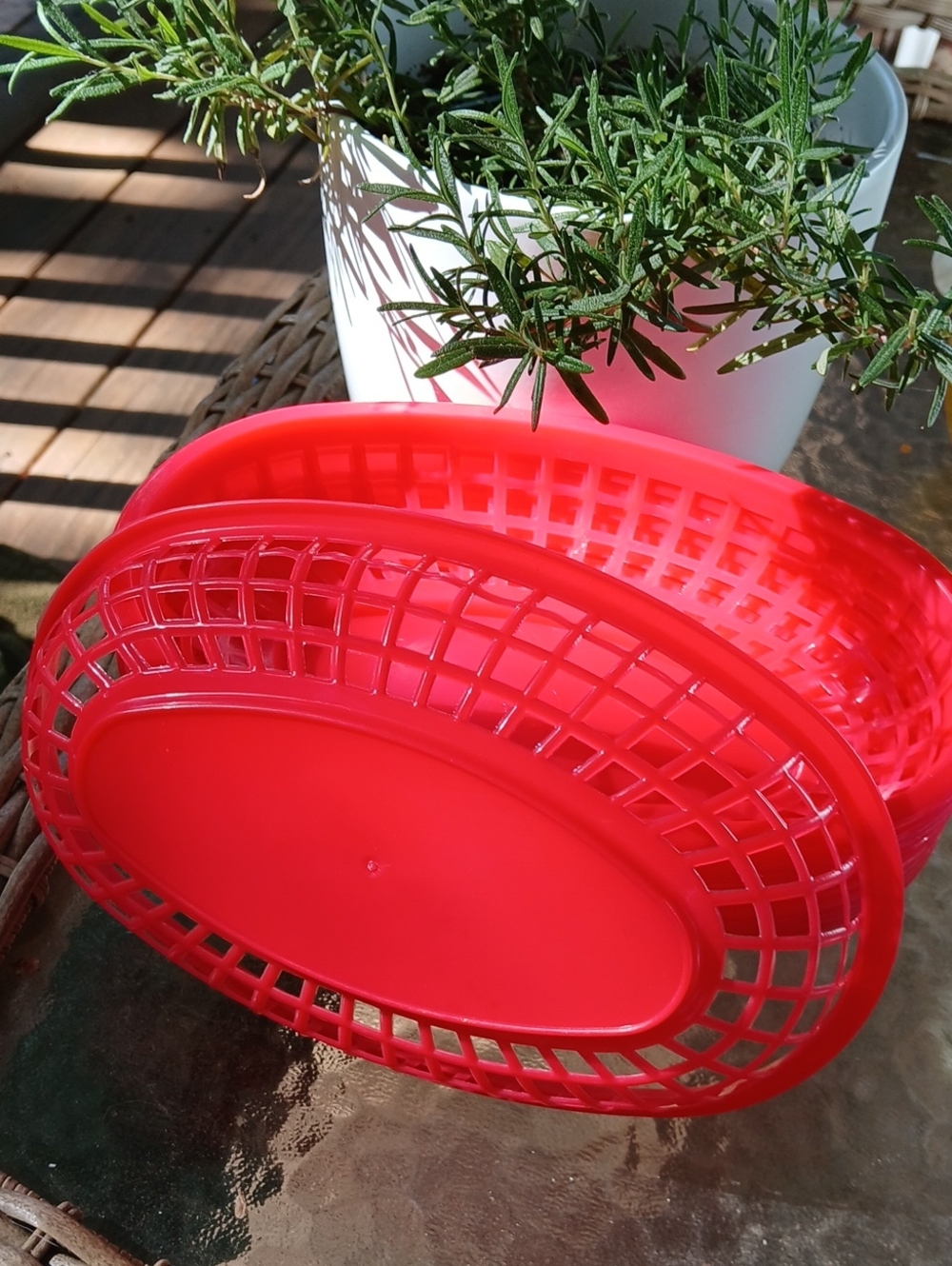Bright Red Plastic Serving Baskets for Home & Table